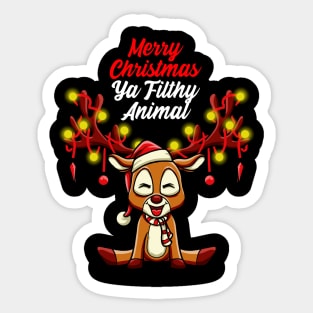 Merry Christmas Ya Filthy Animal Cute Deer Sticker